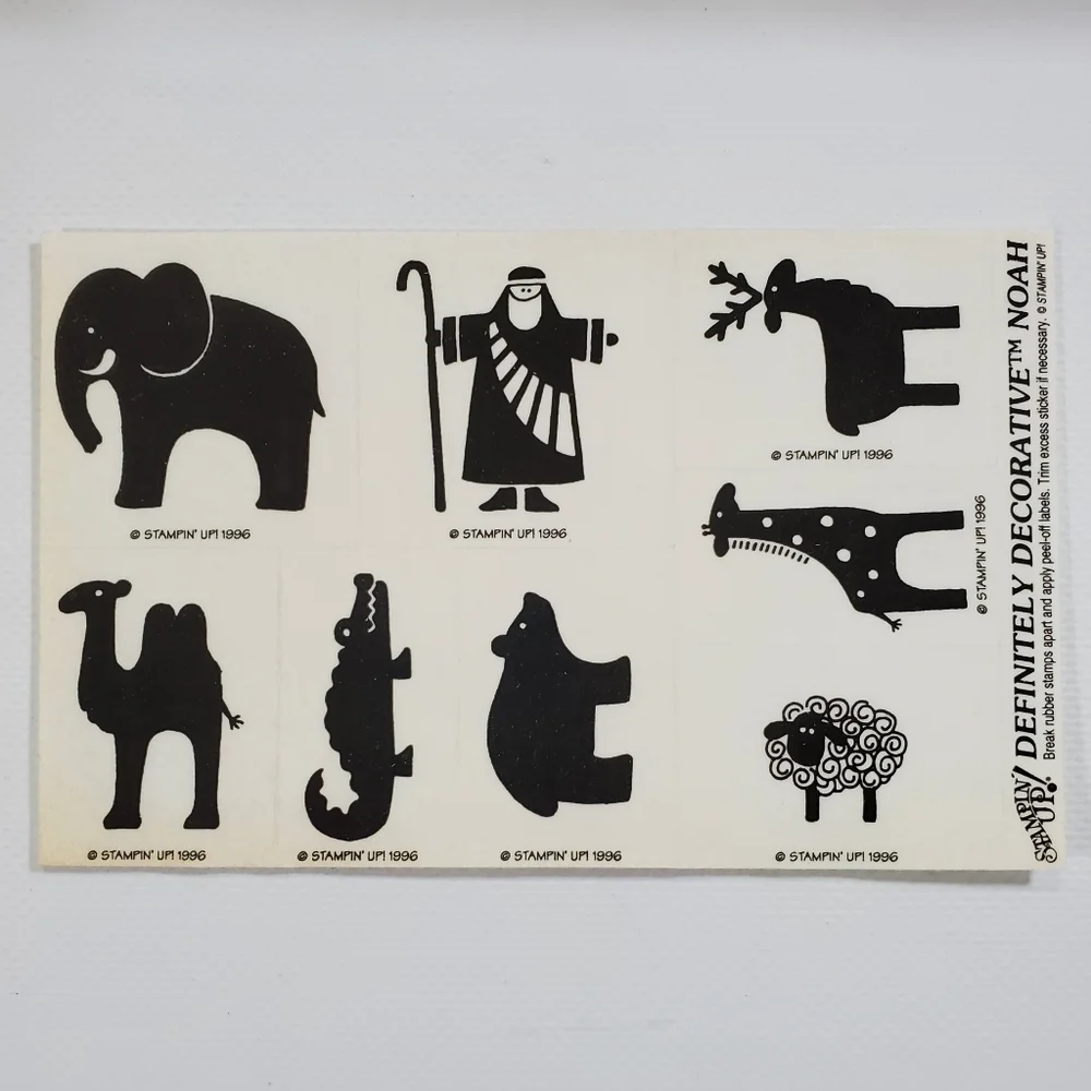 Stampin' Up! Definitely Decorative Noah Rubber Stamp Set 1996 Retired New